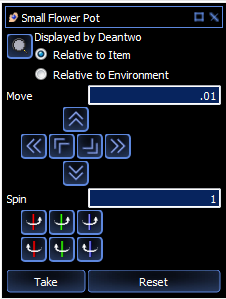 Static item control window